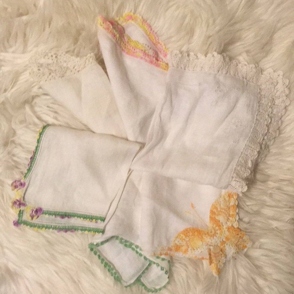 Lot of 6 Vintage Handkerchiefs